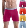 wirarpa Boxer Uomo Cotone Elasticizzato Mutande Uomo Intimo Maschile Senza Etichetta con Vola Aperta Pacco da 4