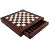 Italfama Scacchiera Italfama in Legno di Olmo 42x42cm con Cassetto, Prodotta in Italia