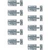 Alberts 835590 - Set di 10 serrature a bulloni, zincate gialle, con fibbia fissa, 50 x 70 mm