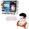 Radiocom - Mars 15 Robot RC 2.4 Ghz programmabile | Funzioni avanti/indietro, gira a destra/sinistra, luci e suoni, demo, testa e braccia ruotabili, volume regolabile