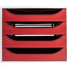 Exacompta - Rif. 2286107D - Modulo economico con cassetti Ecobox, scatola singola a 4 cassetti per documenti A4 e A4+, dimensioni 34,8 x 28,4 x 23,4 cm, colore rosso
