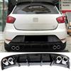 AUTOVISION Compatibile con Seat Ibiza 2013-2017, diffusore per paraurti posteriore, in plastica ABS, colore nero, accessorio per lo styling