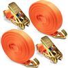 URHELP 2 cinghie con cricchetto e gancio J, cinghia di tensione da 10 m x 25 mm, portata 1000 kg, Duty per moto, auto, rimorchi, fusibile di carico (arancione)
