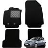 MTC Automotive Tappetini per Renault Clio 3 2005>2012 / Clio 3 Grandtour 2008>2013, Antiscivolo, battitacco in gomma rinforzata, bottoni di fissaggio