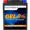 Electronicx GEL Premium YB14-B2 - Batteria moto 12V 14Ah 200A CCA ad alte prestazioni - senza manutenzione, sigillata, resistente alle vibrazioni e alle intemperie - per scooter, quad, moto