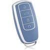 OFF WE GO Custodia protettiva per chiave auto, adatta per Chery Jaecoo J7 J8 J9 Tiggo 7 8 Plus Omoda 5 C5 Arrizo 5 custodia protettiva per chiave auto, blu argento