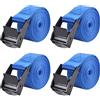 TRIWONDER Cinghia di ancoraggio con fibbia 25 mm di larghezza cinghia regolabile per il fissaggio dei bagagli, supporto di carico 200 kg, 4 pezzi (01 blu - 4 pezzi, 1 m)