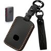 Rondrive Custodia per chiave in pelle retrò, adatta per Mazda 3 CX-3 CX-30 CX-5 MX-5 CX-5 CX-60 CX-70 CX-80 CX-90 2019-2026 chiave auto custodia portachiavi 2 tasti nero