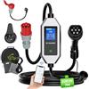 AFYEEV 7m Cavo Ricarica Auto Elettrica Tipo 2, CEE 22kW, 6-32A, Trifase | Caricatore Auto Elettrica Tipo 2 con Adattatore Schuko, con LCD Controllo Digitale, con App Controllo