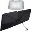 COSE DA CASA Parasole interno auto, PROTEGGI parabrezza dal sole, chiusura ad ombrello rapido, GRANDE cm 145x79 Blocca il 99.9% dei Raggi UV nero (MISURA 145X79)