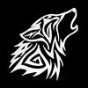 ERREINGE Sticker LUPO TRIBALE BIANCO DX Adesivo prespaziato in PVC per Decalcomania Parete Murale Auto Moto Casco Camper Laptop - cm 30