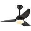 snsok Ventilatore da Soffitto con Luce LED 36 3 Pale, 6 Velocità + 3 Temperature Luce, Motore DC Super Silenzioso, Timer con Telecomando, Funzione Inverso Estate/Inverno - Per Camera da Letto/Soggiorno