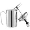 Aevorine 500 ml Montalatte,schiumalatte in acciaio inox doppia rete manuale Latte Creamer Schiuma di latte