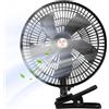 Generico Ventilatore Auto Portatile 10 Pollici Clip DC Accendisigari | Ventilazione 360° Camion Camper Auto 12V 24V 2 Velocità ABS 27x31 Cm 1110 G