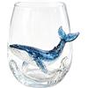Generic Bicchieri artigianali a forma di polpo con anelli blu, calici da vino senza stelo con polpi 3D, realizzati a mano, in vetro marino, decorazione per la casa costiera regalo per gli amanti dell'oceano