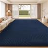 Sour Lemon Tappeto per soggiorno, 240 x 300 cm, 3D blu navy, per camera da letto, extra large, soggiorno, design cerchio, lavabile, morbido, non perde pelo, per cucina e ufficio