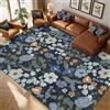 WQMMD Tappeto blu grande per soggiorno, 160 x 230 cm, lavabile in lavatrice, antiscivolo, a pelo basso, stile bohémien, vintage, per camera dei bambini, camera da letto, cucina, ingresso, salotto