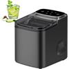 Generic 1.2L Macchina per Ghiaccio, Macchina per Cubetti di Ghiaccio da Banco con Autopulizia, 12kg in 24 Ore, Base Antiscivolo, Basso Rumore, Macchina per Ghiaccio Portatile per Casa e Cucina, Ufficio black