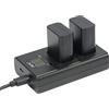 DSTE DE DSTE 2x NP-FW50 Ricambio Batteria + Caricatore doppio USB con display LCD Compatibile per DSC-RX10 A6500 A6300 A6000 A5100 A7II A7RII A7SII A7S A7S2