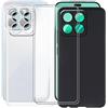 AQGG Custodia + Vetro Temperato per Honor X8b LLY-LX1, LLY-LX2, LLY-LX3 (6.70) Cover Case Transparent + Black TPU Morbido Silicone Bumper 2 + 2 Pezzi Protezioni per Lo Schermo