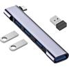 ZORQ Hub di porte USB, Hub USB del computer, Hub USB 3.0 USB, Adattatore hub multi USB di tipo C, Hub USB Expander multiplo a 4 porte, Adattatore multiporta USB per lavorare Zorq