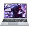 DIAKUOE 15,6 pollici PC Portatile, Win 11 Notebook 16GB RAM 1TB SSD, Laptop Celeron N5100 grafica UHD, Computer Portatile Schermo IPS FHD 1920*1080 tastiera numerico retroilluminata/Touch ID, WiFi5/USB 3.0