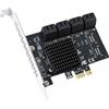 ELUTENG Scheda PCI Express X1 da PCIe a SATA, 8 porte, scheda controller SATA 3.0 da 6 Gbps per PC desktop, supporto SSD HDD, avvio come disco rigido di sistema