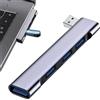 ZORQ Hub USB a 4 porte, Splitter USB portatile, Hub USB 3.0 USB, Tipo C Multi USB Splitter Hub Adapter, Hub USB Expander multiplo a 4 porte, Adattatore multiporta USB per lavorare Zorq