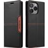 NETANY Compatibile Custodia per telefono iPhone 11 Pro Max,custodia con patta in pelle PU, custodia con chiusura magnetica con supporto Custodia protettiva antiurto in pelle (Nero)