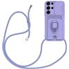 SNCLET Protezione Caso per Samsung Galaxy S25 Ultra Silicone Custodia Premium TPU Case con Cordino Supporto ad Anello Antiurto Porta Carta di Credito Back Cover Telefono per Galaxy S25 Ultra,Viola