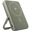 Fresh 'n Rebel Power Bank Magnetico Wireless 10000mAh - Compatibile con MagSafe - Qi2 - Ricarica Rapida 15W - Caricatore Portatile per iPhone 17/16/15/14/13/12 & Dispositivi Android Qi (Dried Green)
