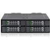 ICY DOCK Gabbia backplan, rack rimovibile robusto in metallo per 4 SSD PCIe 4.0 NVMe U.2/U.3 da 2,5 in un alloggiamento da 5,25 con connettore miniSAS HD SFF8643 - ToughArmor MB699VP-B