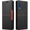 NETANY Compatibile Custodia per telefono Samsung Galaxy A70,custodia con patta in pelle PU, custodia con chiusura magnetica con supporto Custodia protettiva antiurto in pelle (Nero)
