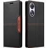 NETANY Compatibile Custodia per telefono Oppo A58 5G/Oppo A78 5G,custodia con patta in pelle PU, custodia con chiusura magnetica con supporto Custodia protettiva antiurto in pelle (Nero)