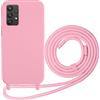 Beajew Custodia per Samsung Galaxy A72 5G Cover con Regolabile Rimovibile Corda da Catena Collana Necklace Antiurto Cordino Collari per Samsung Galaxy A72 5G, Rosa