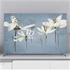 Hixingo Copertura TV Antipolvere, Motivo Fiore 3D Copri Televisore Copertura Televisore Cover TV Copri TV Protezione TV Universale Elastica Custodia Protettiva TV (55inch,Fiore bianco A)