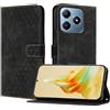OKZone Cover per Realme C61 4G/Realme C63 4G,Custodia a Libro in Pelle Protettiva Folio Portafoglio con Chiusura Magnetica e Slot per Carte Wallet Case Flip Cover(Nero)
