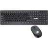 SIMPLETEK - Kit Mouse e Tastiera Wireless - Adesivi Layout QWERTY RU (Russo) preapplicati - Tastiera Standard Nero M&K - MK-03B