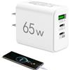 Générique Caricatore triplo USB - quadrato opaco 1USB + 2PD caricatore per telefono cellulare multiporta adattatore di alimentazione 65W testa di ricarica 5v2a Specifiche europee e americane, cubo di ricarica