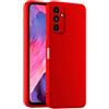 HULLIN Custodia per Telefono in Silicone Colorato, Adatta per Samsung Galaxy A13 5G / A04s / A04 (6.5) - Rosso Cina