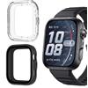 NEWZEROL 2 Pezzi Cover Compatibili per Huawei Watch Fit 5 Pro | [AntiGraffio] Vetro Temperato Integrato Custodia per PC, HD Anti Graffio Protezione Totale Custodia - Nero/Trasparente