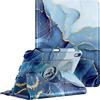 FINTIE Custodia per iPad (A16) 11ª Generazione 11 (2025) / iPad 10ª Generazione 10.9 (2022) con Pencil Holder, 360 Gradi di Girevole Cover Case con Auto Sveglia/Sonno, Ocean Marble