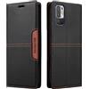 NETANY Compatibile Custodia per telefono Xiaomi Redmi Note 10 5G/Poco M3 Pro/Note 10T 5G,con patta in pelle PU, custodia con chiusura magnetica con supporto Custodia protettiva antiurto (Nero)