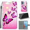KENHONER Custodia per Xiaomi Redmi Note 13 Pro 5G, Farfalla | Portafoglio Pelle PU, Magnetica, Resistente Agli Urti, Scomparto Carte Credito, Pieghevole, Flip Libro, Motivo
