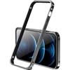 ZSUFCBF Cover rigida ultra sottile in alluminio con paraurti per iPhone 17 16 15 12 13 14 Pro Max 17air 16e 15 Plus, custodia protettiva in lega, nera, per iPhone 13