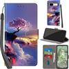 PHINIENLAND Cover per Google Pixel 8A custodia portafoglio Alberi | 3 scomparti carte, 1 tasca banconote, Chiusura magnetica, Supporto, Pelle PU flip cover per Pixel 8A