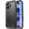 SPORTLINK Cover per iPhone 16 Plus Impermeabile 360 Gradi Antiurto, Nero | Militare Protettiva Rugged Resistente Custodia Antipolvere Subacquea IP68 Waterproof, Fotocamera/Schermo Doppia Protezione