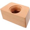 SECFOU Supporto Cellulare in Legno Amplificatore Audio Trapezoidale | Design a Foro Singolo, Base Antiscivolo, per Cucina e Videochiamate, Finitura Beige Elegante