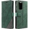 SONWO Cover per OnePlus 9, Flip Caso in PU Pelle Case Cover Portafoglio Custodia per OnePlus 9, [Kickstand] [Slot per Schede], Verde