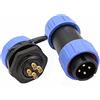 HangTon HE21 4 Pin Circular Waterproof Plastic Connector Male Cable Plug Female Panel Mount Socket for Outdoor LED/Power/Lighting Equipment